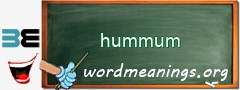 WordMeaning blackboard for hummum